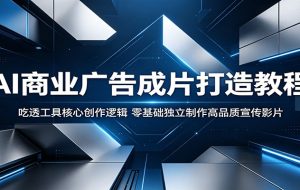 AI商业广告成片打造教程：吃透工具核心创作逻辑，零基础独立制作高品质宣传影片
