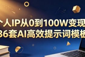 个人IP从0到100W变现，36套AI高效提示词模板【文档】