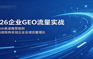 2026企业GEO流量实战:解读AI收录推荐规则,搭建内容矩阵实现企业全域流量增长