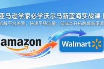 亚马逊卖家必学沃尔玛新蓝海实战课|拆解平台差异,快速平移流量,低成本开拓跨境新渠道