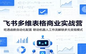 飞书多维表格商业实战营:吃透函数自动化配置,联动机器人工作流解锁多元变现模式