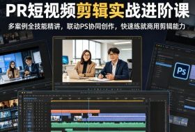 PR短视频剪辑实战进阶课，多案例全技能精讲，联动PS协同创作，快速练就商用剪辑能力