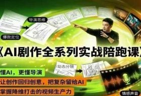 AI剧作全系列实战陪跑课，懂AI，更懂导演，让创作回归创意，把复杂留给AI，掌握降维打击的视频生产力