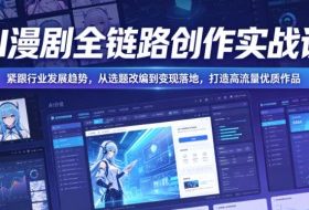 AI漫剧全链路创作实战课，紧跟行业发展趋势，从选题改编到变现落地，打造高流量优质作品
