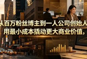 从百万粉丝博主到一人公司创始人，用最小成本撬动更大商业价值