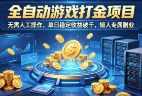 全自动游戏打金项目，无需人工操作，单日稳定收益破千，懒人专属副业【揭秘】