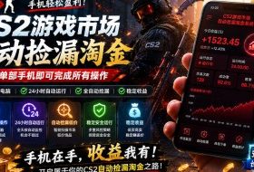 无需电脑值守，单部手机即可完成CS2市场全自动捡漏淘金，包教包会，日入300+【揭秘】