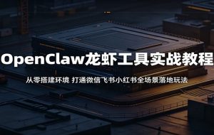 OpenClaw龙虾工具实战教程：从零搭建环境，打通微信飞书小红书全场景落地玩法