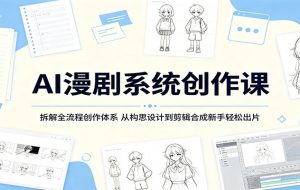 AI漫剧系统创作课:拆解全流程创作体系,从构思设计到剪辑合成新手轻松出片