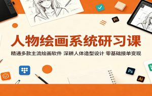 人物绘画系统研习课:精通多款主流绘画软件,深耕人体造型设计,零基础接单变现