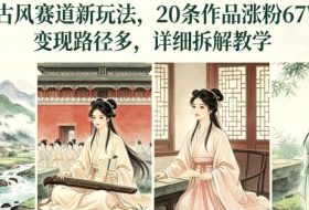 AI古风赛道新玩法，20条作品涨粉67W，变现路径多，详细拆解教学