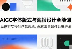 AIGC字体版式与海报设计全能课，从软件实操到创意落地，配套海量课件系统进阶