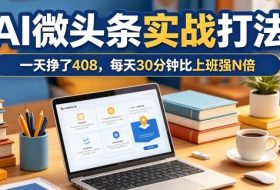 一天挣了408，AI微头条实战打法，每天30分钟比上班强N倍