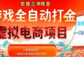 实操三年的游戏全自动打金加虚拟电商项目,轻松日入1k+,长久稳定!【揭秘】