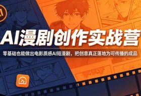 AI漫剧创作实战营,零基础也能做出电影质感AI短漫剧,把创意真正落地为可传播的成品
