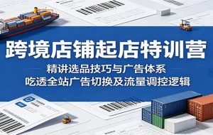 跨境店铺起店特训营:精讲选品技巧与广告体系,吃透全站广告切换及流量调控逻辑