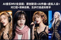 AI音乐MV全流程：原创歌词+AI作曲+虚拟人设+对口型+剪映后期，五步打造虚拟歌手