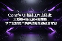Comfy UI基础工作流搭建：大模型+提示词+图生图，学了就能应用的产品图生成修复实战