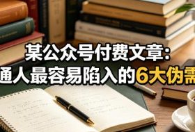 某公众号付费文章:普通人最容易陷入的6大伪需求