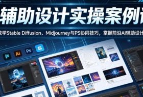 AI辅助设计实操案例课,手把手教学Stable Diffusion、Midjourney与PS协同技巧,掌握前沿AI辅助设计技术