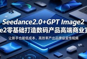 Seedance2.0+GPT Image2零基础打造数码产品高端商业宣传片，让新手也能低成本、高效率产出品牌级宣传视频