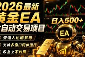 2026黄金EA全自动量化｜零技术·全自动·收益上不封顶，低门槛日入500+【揭秘】