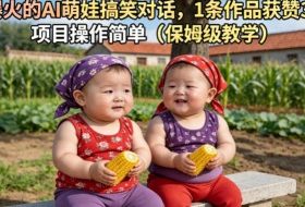 最近爆火的AI萌娃搞笑对话，1条作品获赞31W，项目操作简单（保姆级教学）