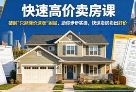 快速高价卖房课，破解“只能降价速卖”困局，助你步步实操，快速卖房卖出好价（更新2026）