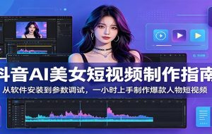 抖音AI美女短视频制作指南:从软件安装到参数调试,一小时上手制作爆款人物短视频