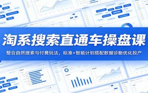 淘系搜索直通车操盘课:整合自然搜索与付费玩法,标准+智能计划搭配数据诊断优化投产