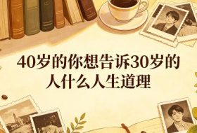 公众号付费文章:40岁的你想告诉30岁的人什么人生道理?