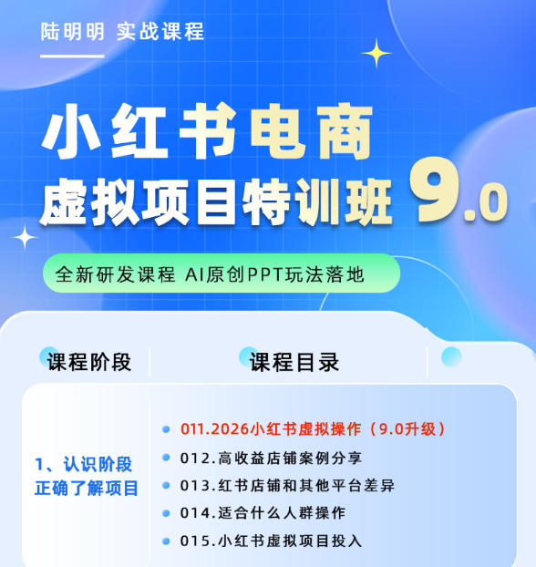 小红书虚拟项目特训班9.0,AI原创PPT技术全跑通,单品单店月纯利润几个W