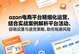 ozon电商平台精细化运营，结合实战案例解析平台活动、促销设置与退货策略，助你规避风险、提升销量