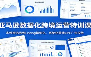 亚马逊数据化跨境运营特训课:多维度选品到Listing精细化,系统化落地CPC广告投放