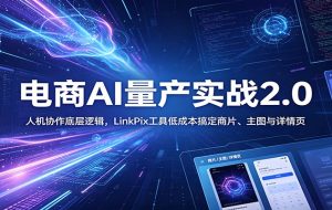 电商人AI量产实战2.0:人机协作底层逻辑,LinkPix工具低成本搞定商片、主图与详情页