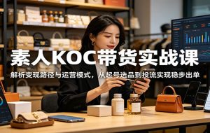 素人KOC带货实战课:解析变现路径与运营模式,从起号选品到投流实现稳步出单