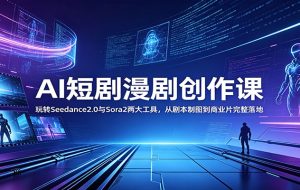 AI短剧漫剧创作课:玩转Seedance2.0与 Sora2两大工具,从剧本制图到商业片完整落地