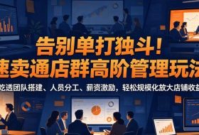 告别单打独斗！速卖通店群高阶管理玩法，吃透团队搭建、人员分工、薪资激励，轻松规模化放大店铺收益