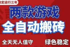 海外游戏全自动搬砖，日入1k+，全天无人值守，绿色稳定！【揭秘】
