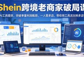 Shein跨境老商家破局课，AI工具提效，突破单量利润瓶颈，一人管多店，带你用工具流玩转多店铺