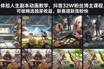 体验人生副本动画教学， 抖音32W粉丝博主课程，可做精选独家收益，新赛道新涨粉快