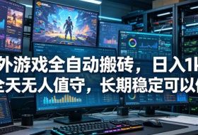 海外游戏全自动搬砖项目，日入1k+，全天无人值守，长期稳定可以做【揭秘】