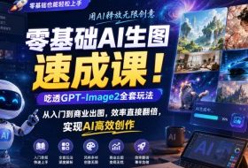 零基础AI生图速成课!吃透GPT-Image2全套玩法,从入门到商业出图,效率直接翻倍,实现AI高效创作