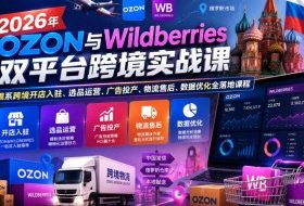 2026年OZON与Wildberries双平台跨境实战课,俄系跨境开店入驻、选品运营、广告投产、物流售后、数据优化全落地课程