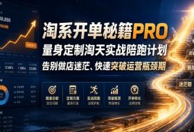 淘系开单秘籍PRO，量身定制淘天实战陪跑计划，告别做店迷茫、快速突破运营瓶颈期（2026年6月11）