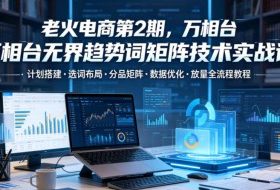 老火电商第2期,万相台无界趋势词矩阵技术实战课,计划搭建・选词布局・分品矩阵・数据优化・放量全流程教程