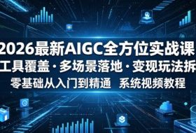 2026最新AIGC全方位实战课,全工具覆盖・多场景落地・变现玩法拆解,零基础从入门到精通系统视频教程