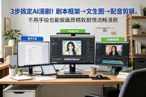 3步搞定AI漫剧!剧本框架→文生图→配音剪辑,不用手绘也能做画质精致剧情流畅漫剧