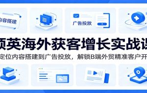 领英海外获客增长实战课：从定位内容搭建到广告投放，解锁B端外贸精准客户开发