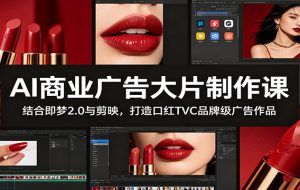 AI商业广告大片制作课：结合即梦2.0与剪映，打造口红TVC品牌级广告作品